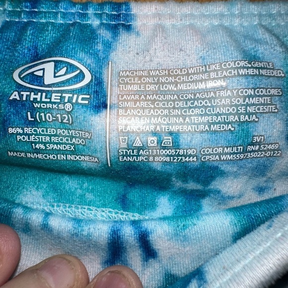 Guc blue tie dye yoga pants with pockets sz10/ 12 - Picture 4 of 4